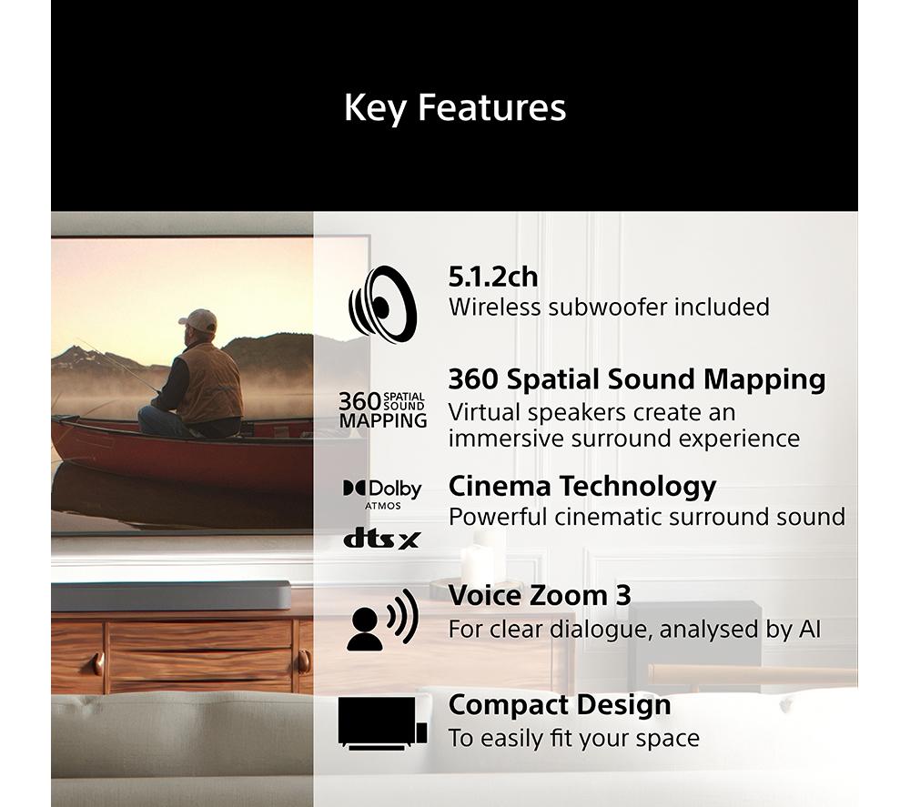 SONY BRAVIA Theatre Bar 7 HTA7100KIT.CEK 5.1.2 Wireless Sound Bar with Dolby Atmos image number 2 of 14