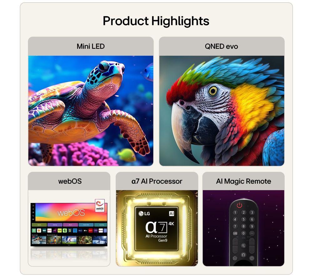 LG QNED81 43" QNED AI Mini LED 4K HDR Smart TV 2026 - 43QNED81B6C image number 3 of 13