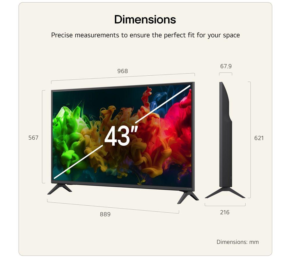 LG QNED81 43" QNED AI Mini LED 4K HDR Smart TV 2026 - 43QNED81B6C image number 4 of 13