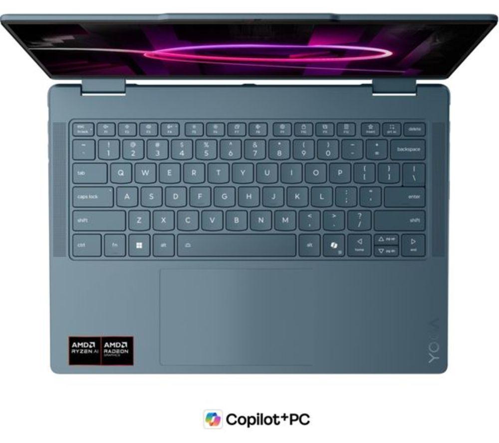 LENOVO Yoga 7 14" 2 in 1 Refurbished Laptop, Copilot+ PC - AMD Ryzen AI 5, 512 GB, Tidal Teal (Very Good Condition) image number 3 of 6