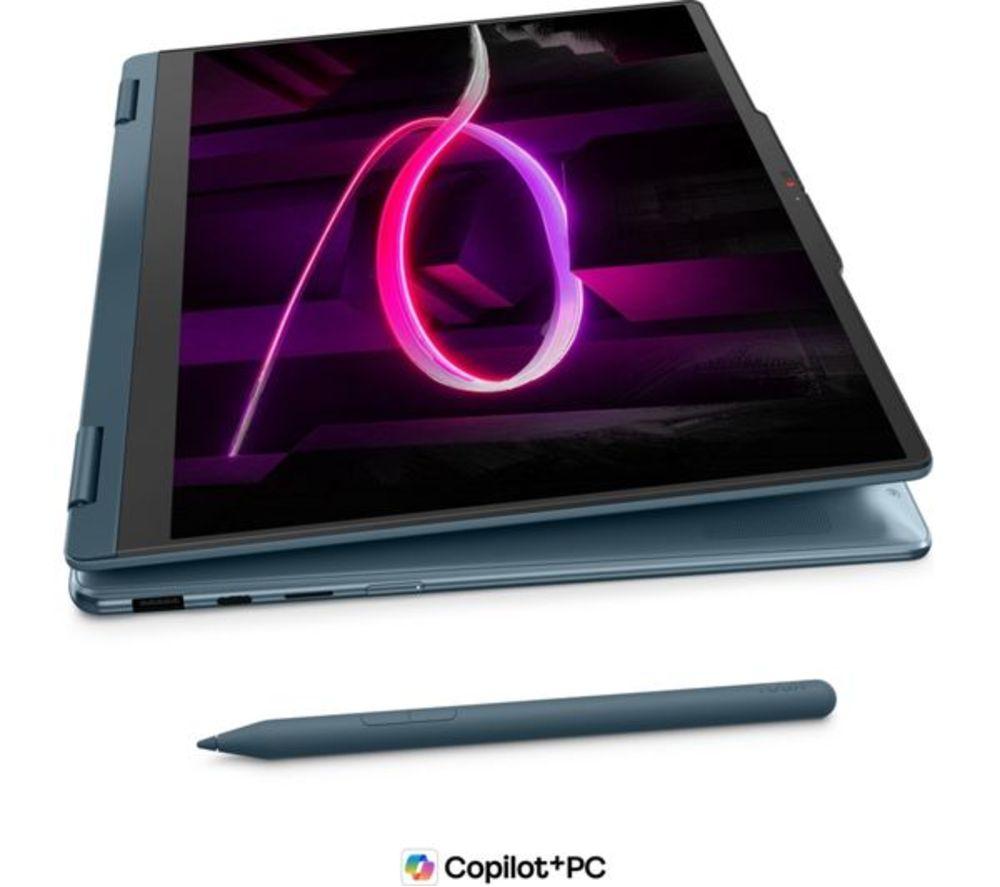 LENOVO Yoga 7 14" 2 in 1 Refurbished Laptop, Copilot+ PC - AMD Ryzen AI 7, 1 TB SSD, Tidal Teal (Excellent Condition) image number 3 of 4