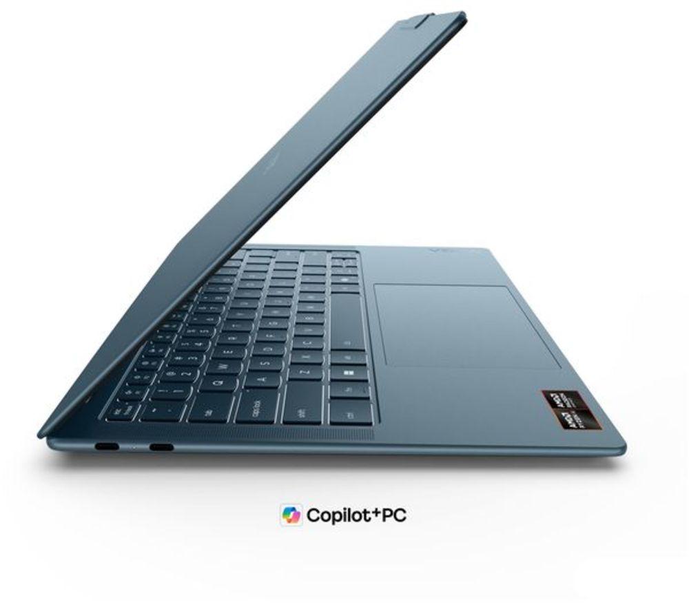 LENOVO Yoga Slim 7 14" Refurbished Laptop, Copilot+ PC - AMD Ryzen AI 7, 1 TB SSD, Teal (Very Good Condition) image number 4 of 6