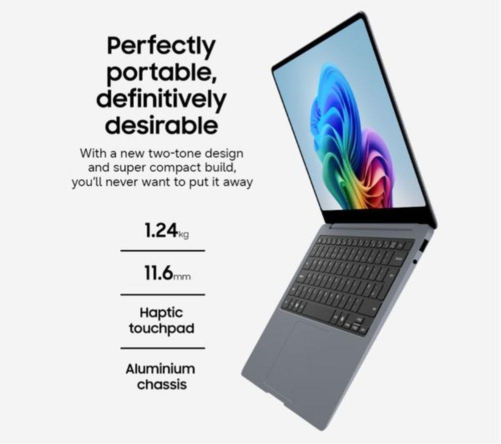 SAMSUNG Galaxy Book6 Pro 14" Refurbished Laptop, Copilot+ PC - Intel&reg; Core&trade; Ultra 7, 512 GB SSD, Grey (Very Good Condition) image number 3 of 7