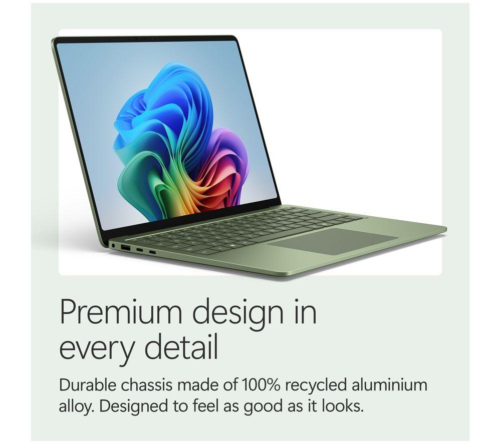 MICROSOFT Surface Laptop 13.8", Copilot+ PC - Snapdragon X2 Elite, 512 GB SSD, Emerald image number 8 of 18