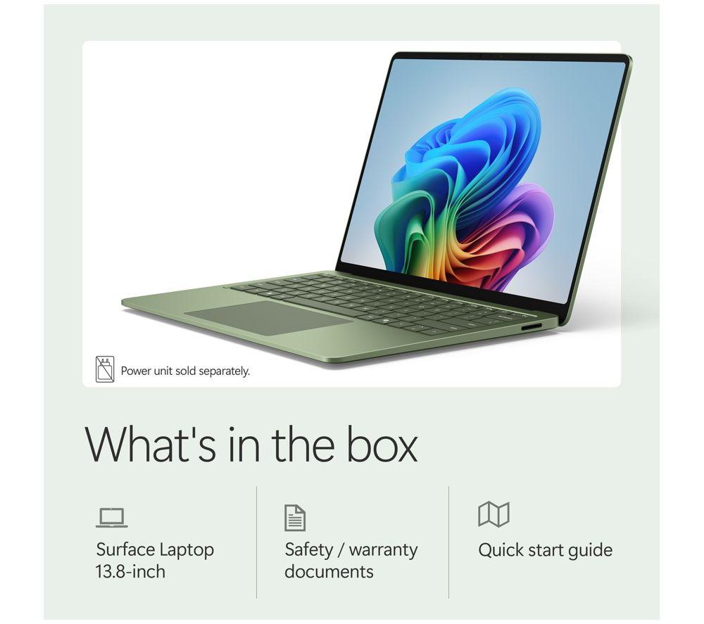 MICROSOFT Surface Laptop 13.8", Copilot+ PC - Snapdragon X2 Elite, 512 GB SSD, Emerald image number 13 of 18