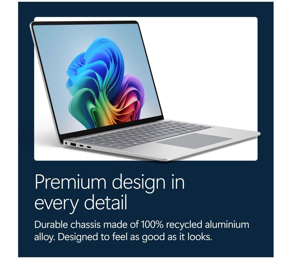 MICROSOFT Surface Laptop 13.8", Copilot+ PC - Snapdragon X2 Plus, 512 GB SSD, Platinum image number 8 of 18