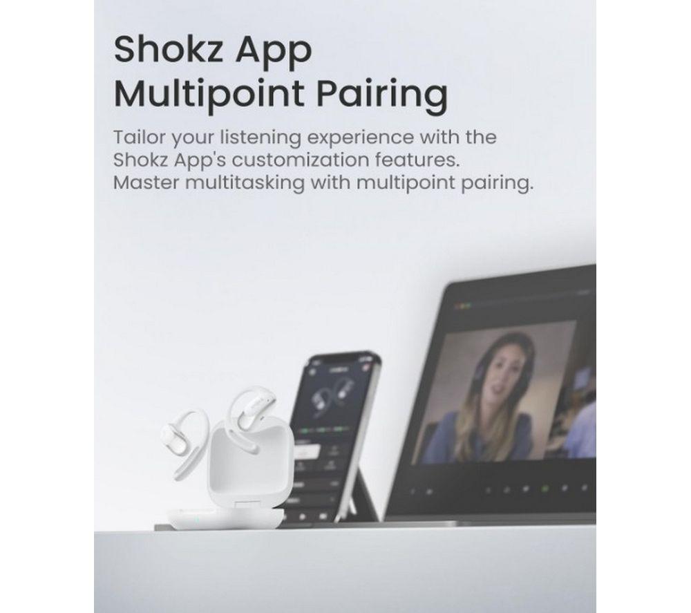 SHOKZ OpenFit Air Wireless Bluetooth Earbuds - White image number 4 of 10