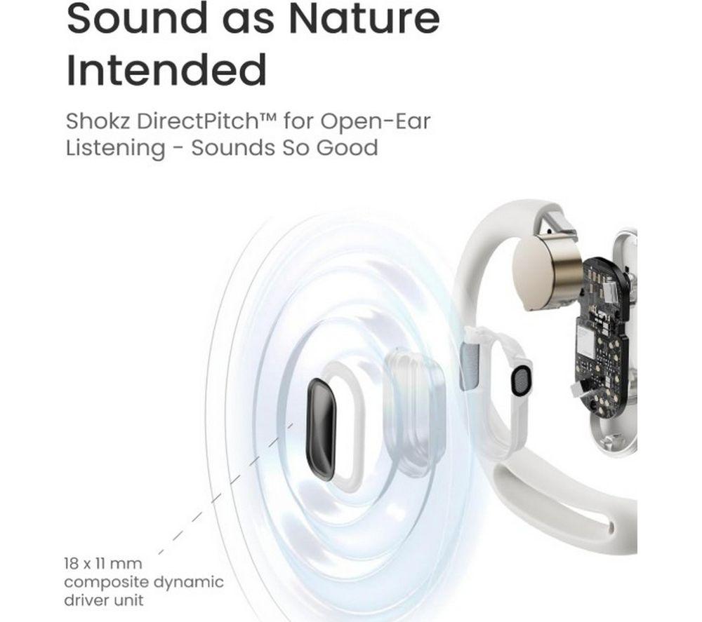SHOKZ OpenFit Air Wireless Bluetooth Earbuds - White image number 6 of 10