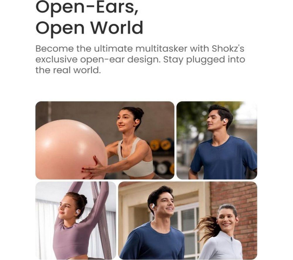 SHOKZ OpenFit Air Wireless Bluetooth Earbuds - White image number 7 of 10