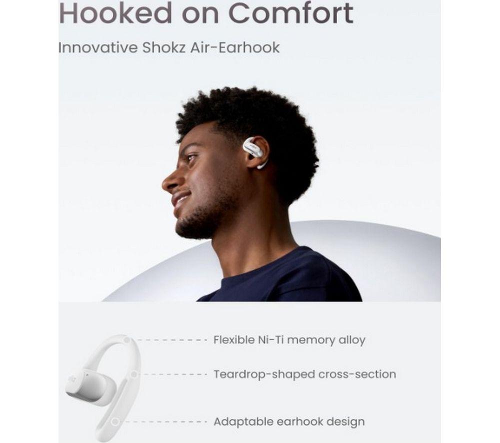 SHOKZ OpenFit Air Wireless Bluetooth Earbuds - White image number 9 of 10