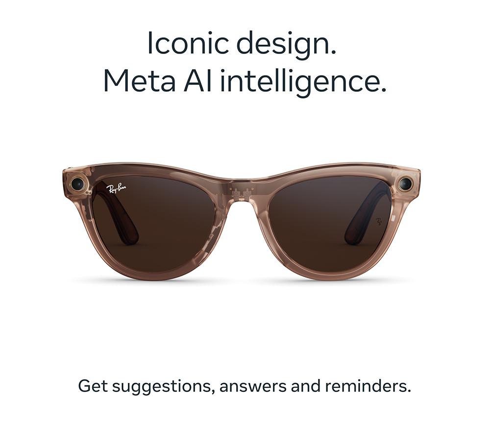 RAY-BAN META Skyler (Gen 2) Glasses - Peach with Brown Transition Lenses image number 2 of 6