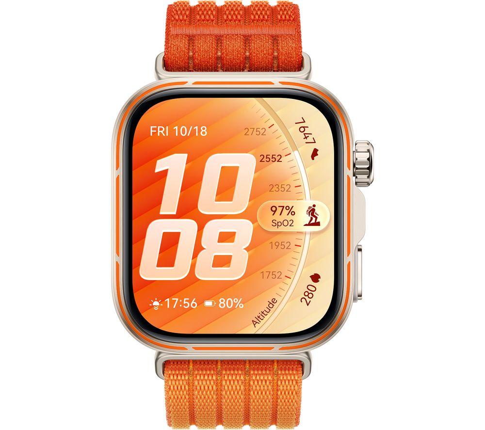 HUAWEI Watch Fit 5 Pro - Titanium Orange with Orange Woven Strap image number 10 of 13