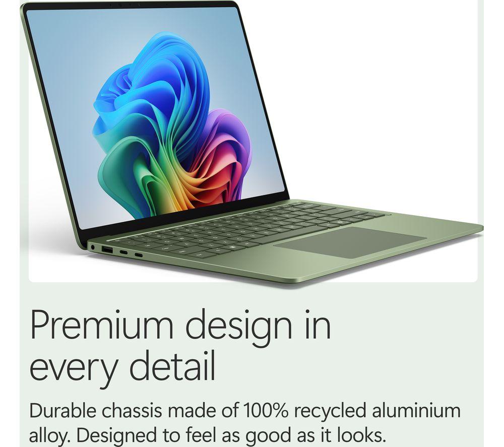 MICROSOFT Surface Laptop 13.8", Copilot+ PC - Snapdragon X2 Plus, 512 GB SSD, Jade image number 12 of 17