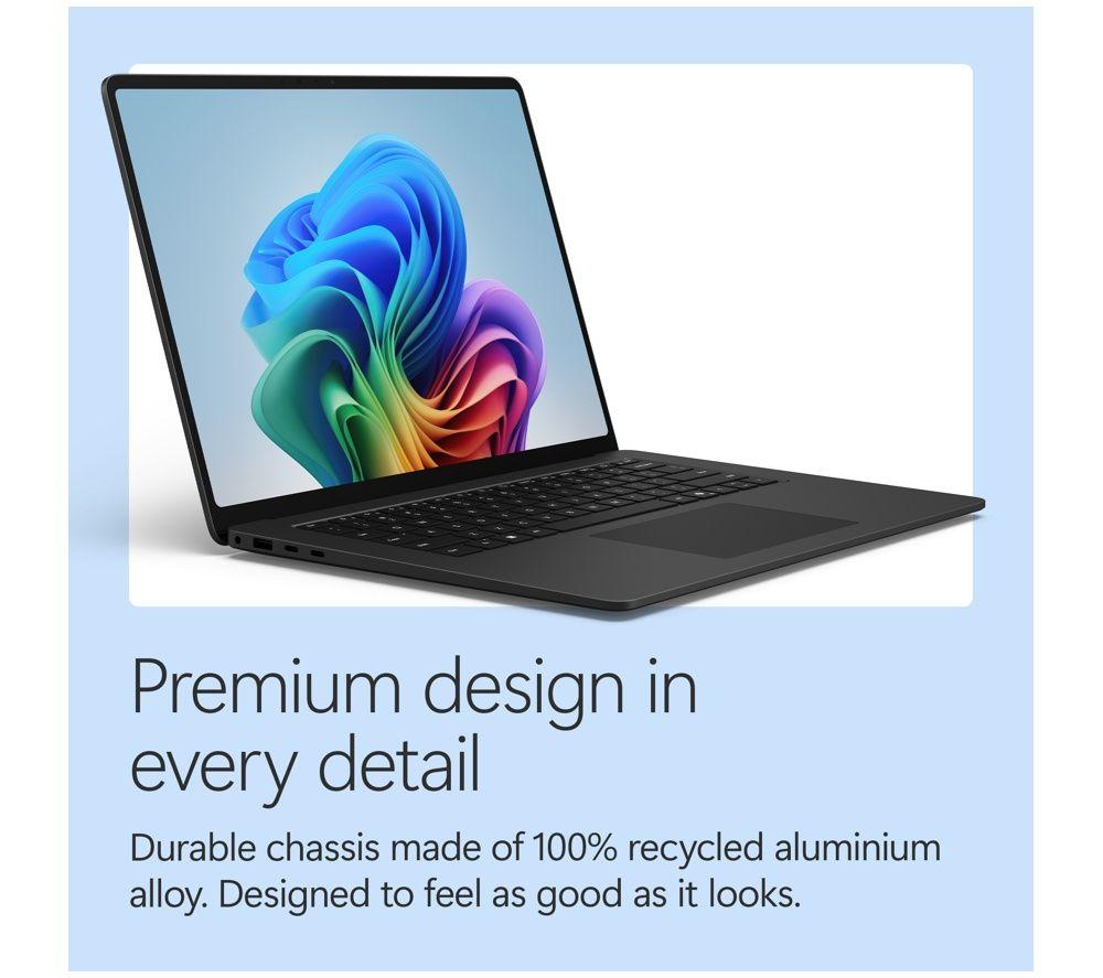 MICROSOFT Surface Laptop 15", Copilot+ PC - Snapdragon X2 Elite, 512 GB SSD, Black image number 13 of 17