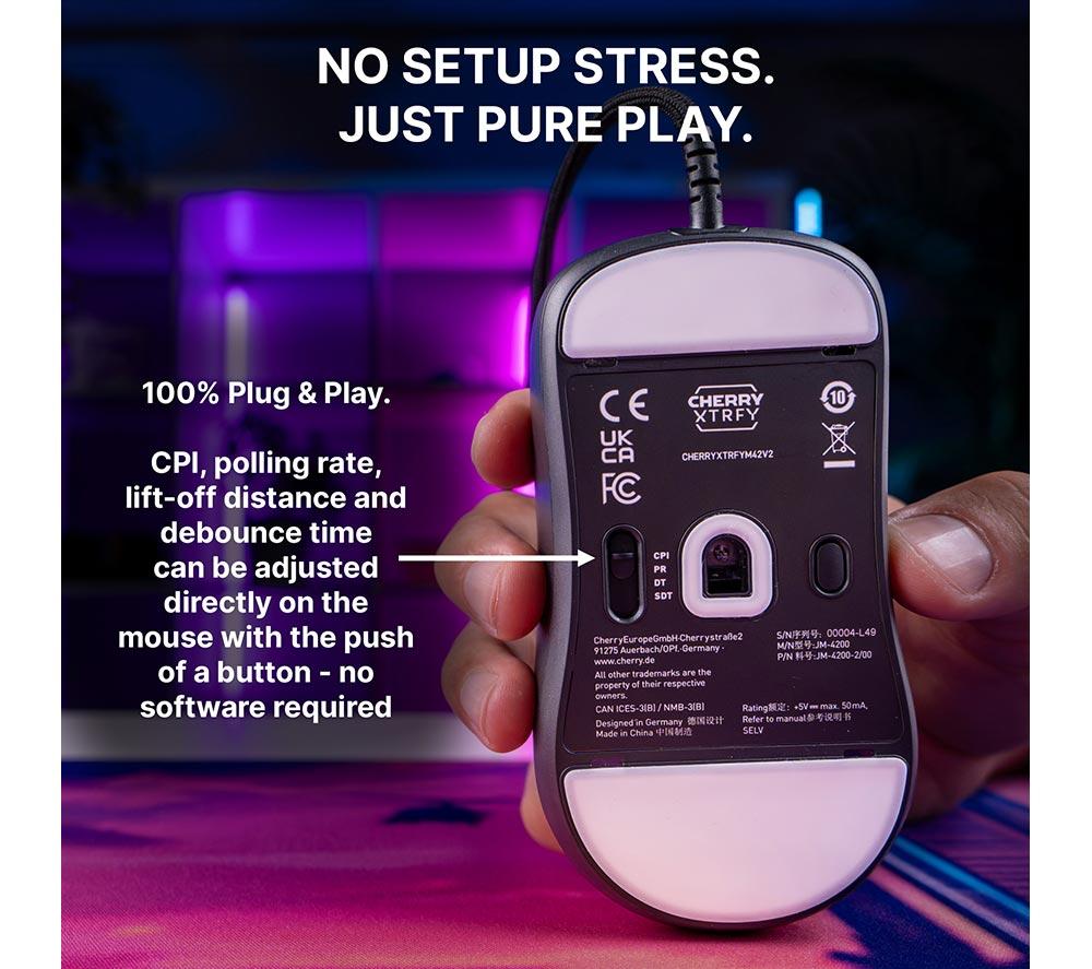 CHERRY XTRFY M42V2 Ultra-Light Optical Gaming Mouse - Black image number 10 of 10