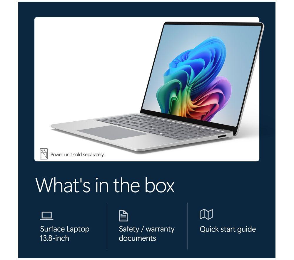 MICROSOFT Surface Laptop 13.8", Copilot+ PC - Snapdragon X2 Elite, 512 GB SSD, Platinum image number 13 of 18