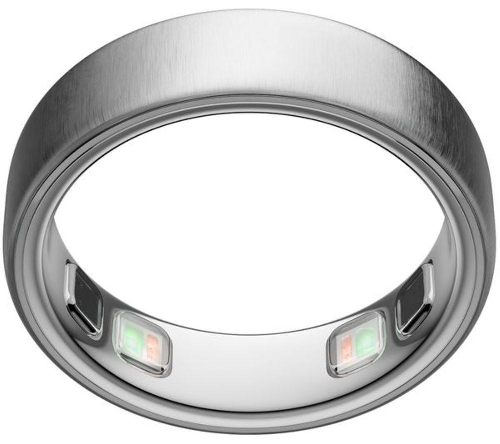 Oura Ring 5 - Brushed Silver, Size 13, Silver/Grey