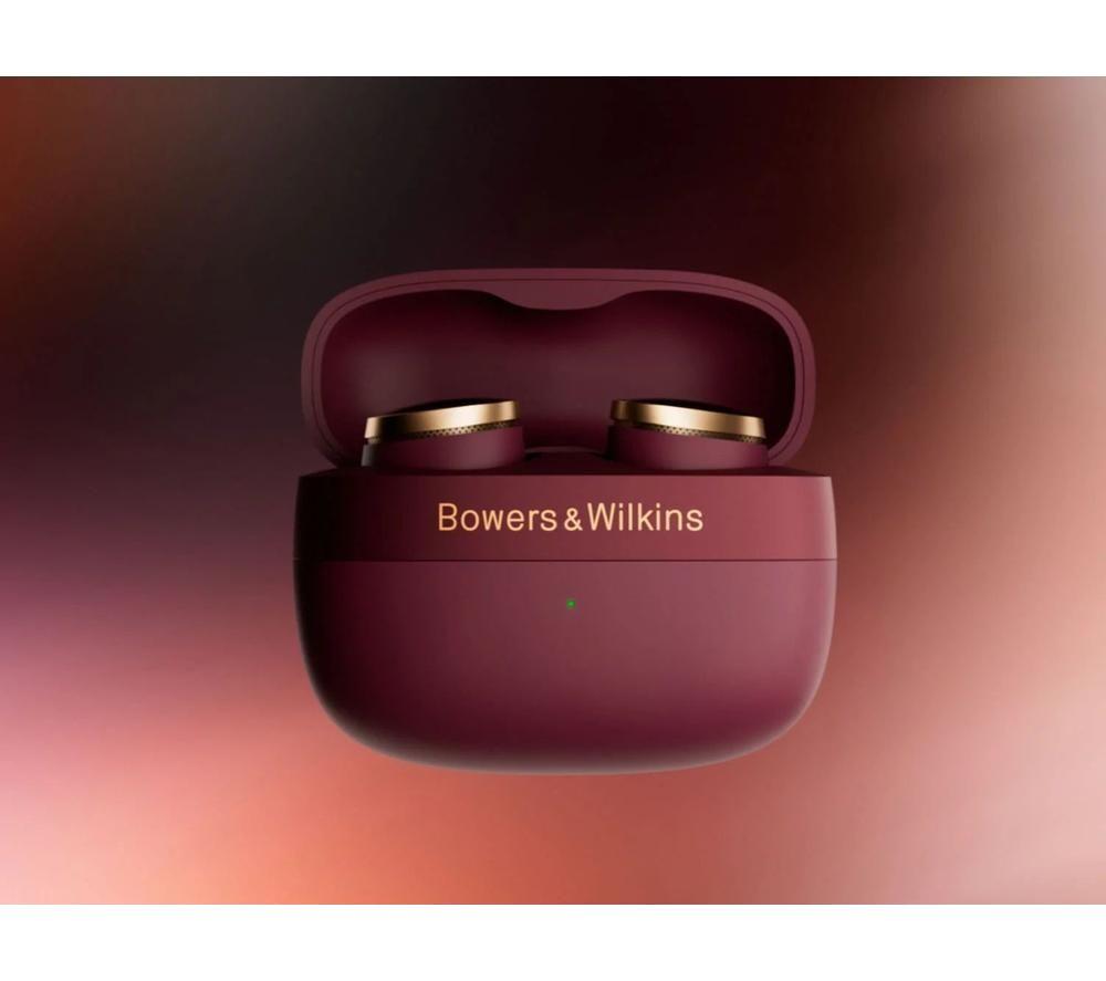 BOWERS&WILKINS Pi8 Wireless Bluetooth Noise-Cancelling Earbuds - Dark Burgundy image number 3 of 4