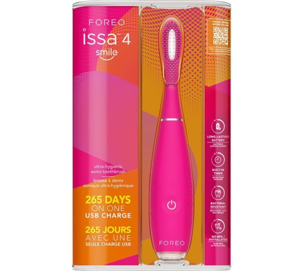 FOREO ISSA 4 Smile Electric Toothbrush - Wild Strawberry image number 3 of 4