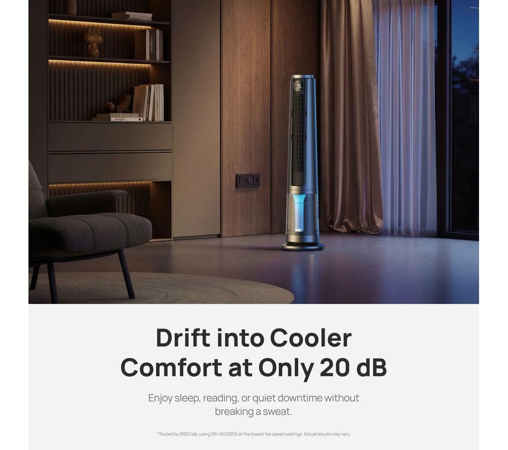 DREO TurboCool 765S Smart Tower Fan - Grey & Black image number 4 of 9