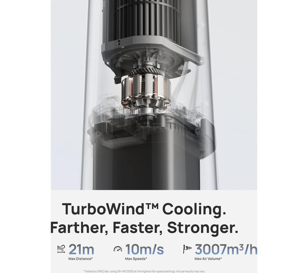 DREO TurboCool 765S Smart Tower Fan - Grey & Black image number 6 of 9
