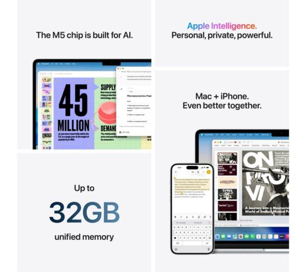 APPLE Refurbished MacBook Air 13.6" (2026) - M5, 512 GB SSD, RAM 16 GB, Midnight (Excellent Condition) image number 8 of 10