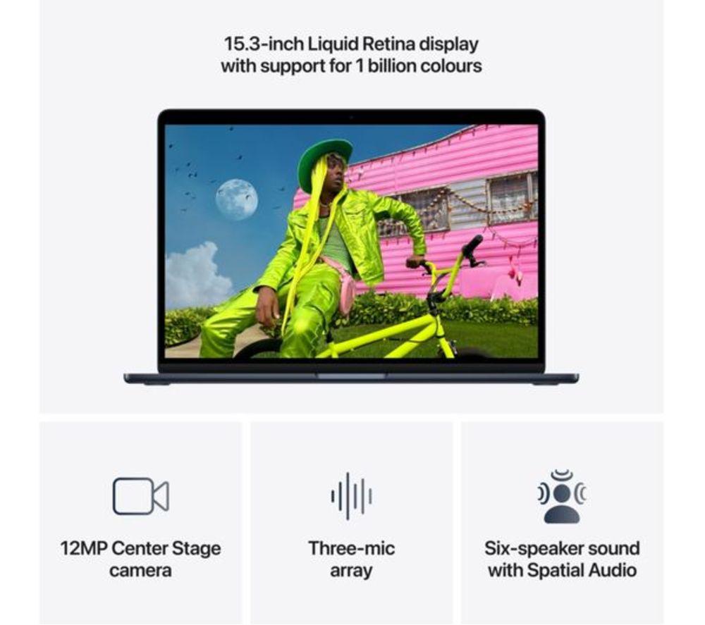 APPLE Refurbished MacBook Air 15" (2026) - M5, 512 GB SSD, RAM 16 GB, Midnight (Excellent Condition) image number 5 of 10