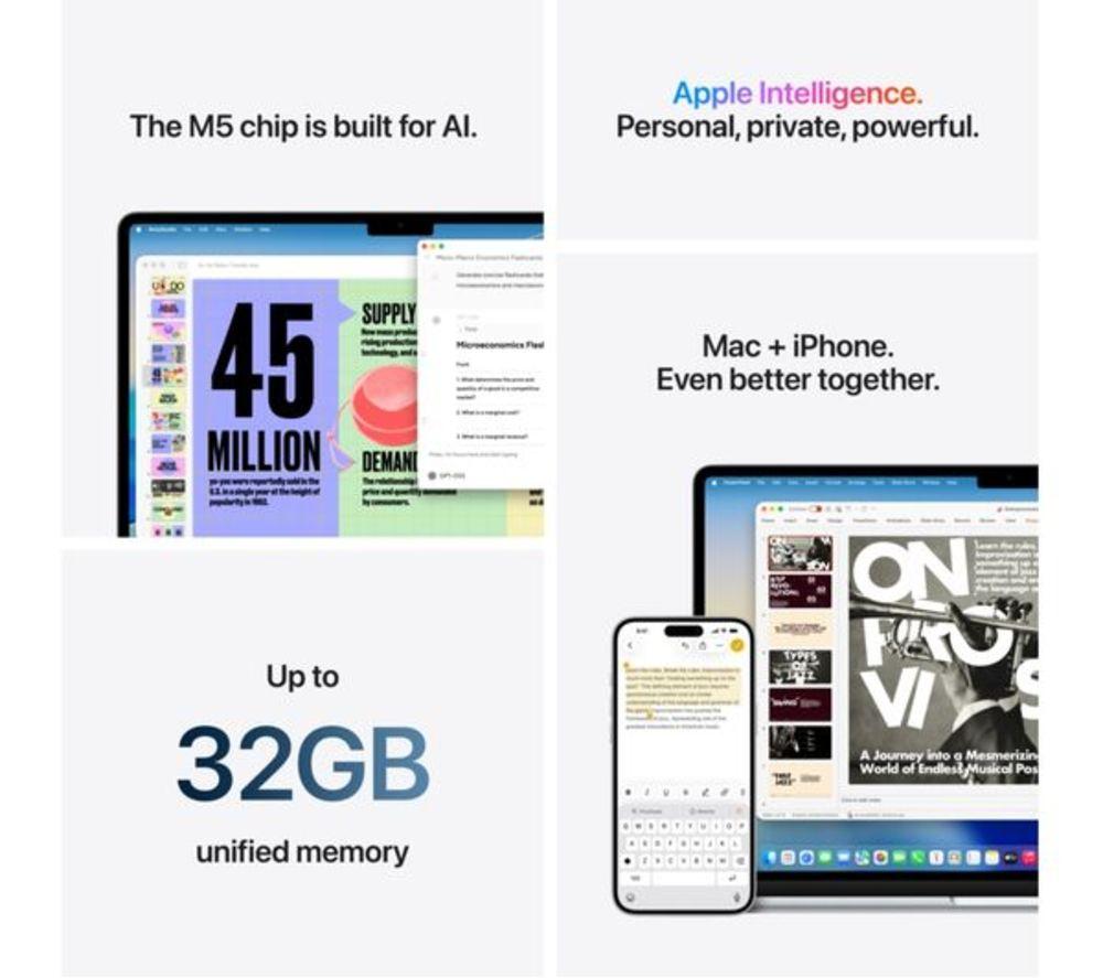 APPLE Refurbished MacBook Air 15" (2026) - M5, 512 GB SSD, RAM 16 GB, Midnight (Excellent Condition) image number 8 of 10