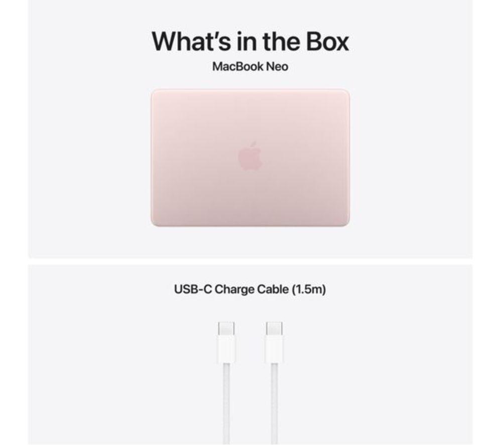APPLE Refurbished MacBook Neo 13" (2026) - A18 Pro, 512 GB SSD, Blush (Excellent Condition) image number 9 of 9
