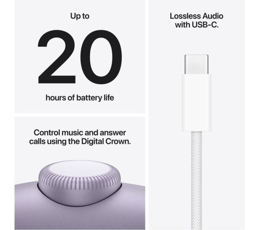 APPLE Refurbished AirPods Max 2 Wireless Bluetooth Noise-Cancelling Headphones - Purple (Excellent Condition) image number 5 of 8