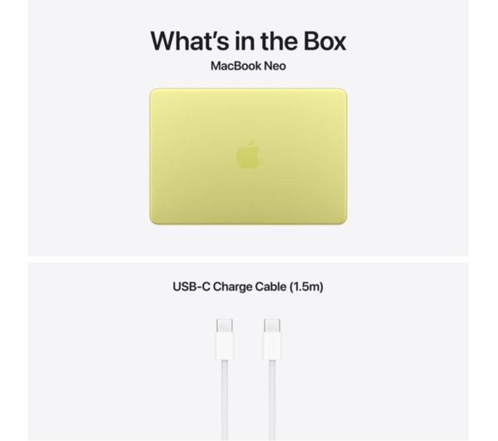 APPLE Refurbished MacBook Neo 13" (2026) - A18 Pro, 512 GB SSD, Citrus (Very Good Condition) image number 10 of 10