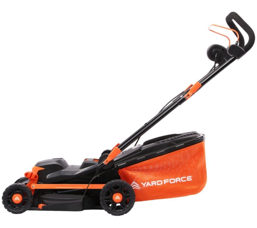 YARD FORCE 1400 W Corded Electric Lawnmower - Orange & Black image number 2 of 3
