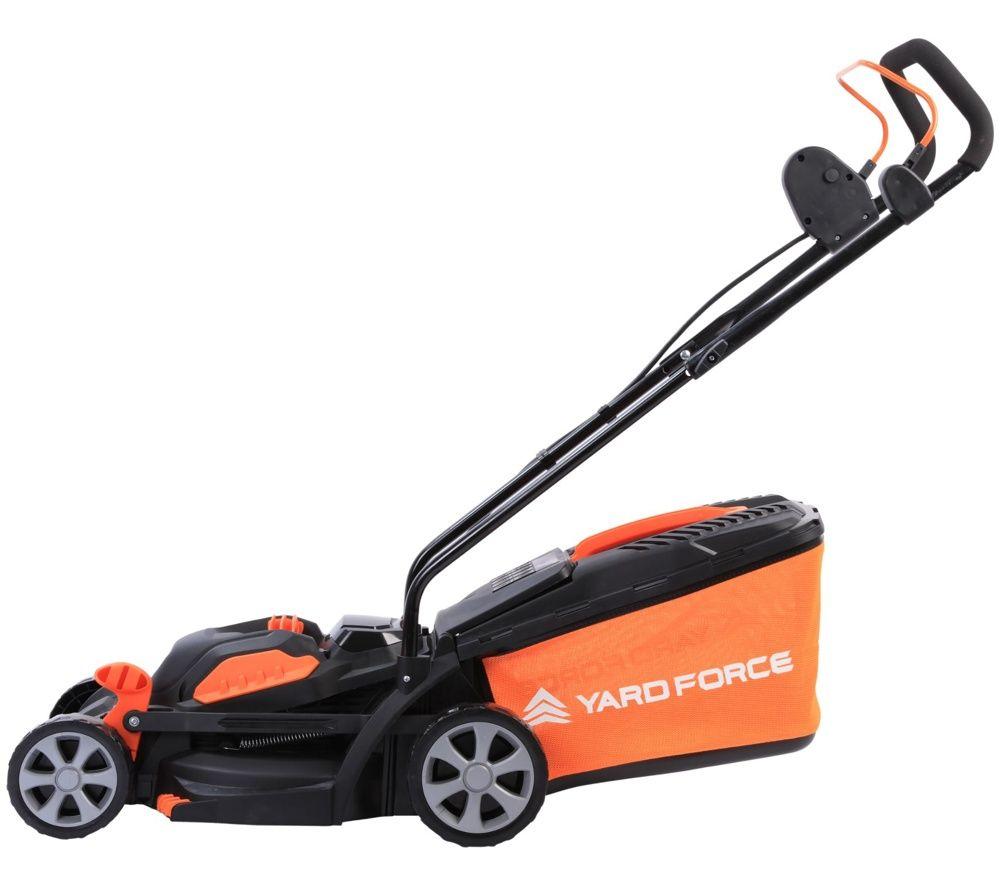 YARD FORCE LM C33B + LT25B 20V Cordless Lawnmower & Grass Trimmer Kit - Orange & Black image number 3 of 4