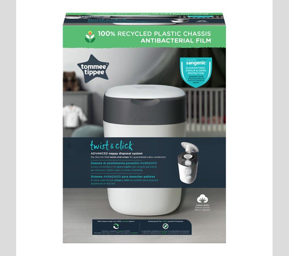 TOMMEE TIPPEE Twist & Click Nappy Disposable Bin - White image number 2 of 6