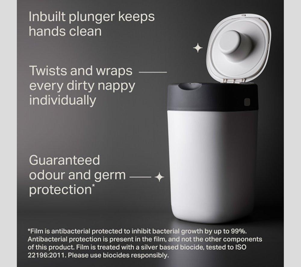 TOMMEE TIPPEE Twist & Click Nappy Disposable Bin - White image number 4 of 6