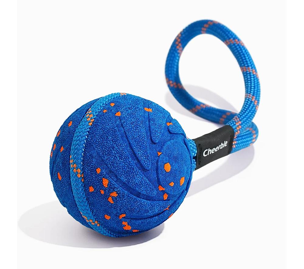 CHEERBLE Wicked Ball Air Rope Pet Toy - Blue image number 3 of 6
