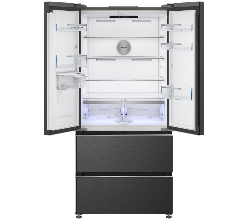 BEKO HarvestFresh AeroFlow GNE48510DVPZ American-Style Fridge Freezer - Black Steel image number 6 of 25