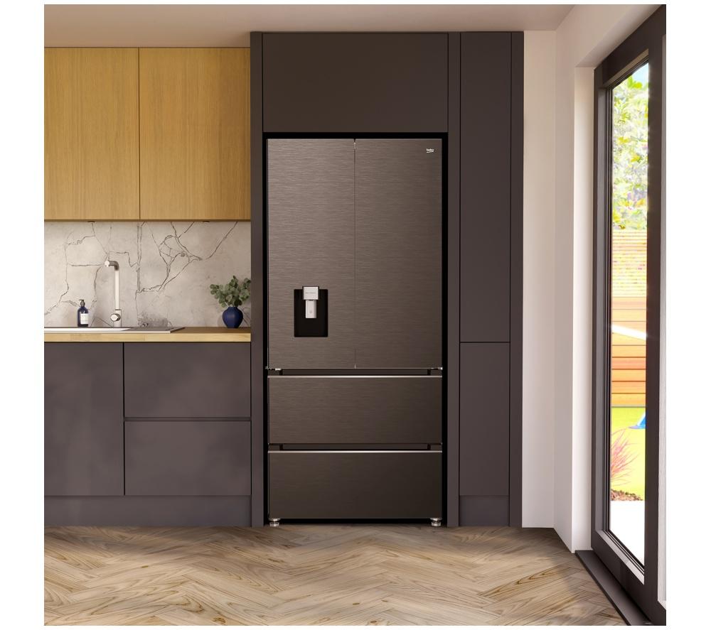 BEKO HarvestFresh AeroFlow GNE48510DVPZ American-Style Fridge Freezer - Black Steel image number 26 of 29