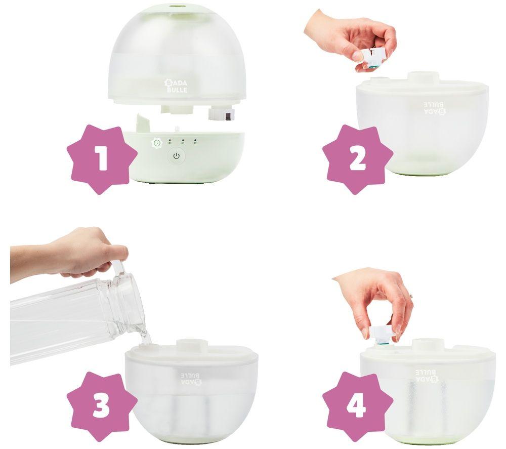 BABYMOOV B047002UK Bubble Humidifier & Nightlight - White image number 2 of 6