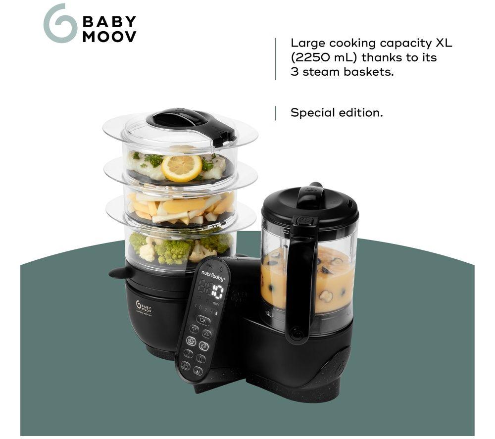 BABYMOOV Nutribaby(+) XL Special Edition 6-in-1 Baby Food Maker - Black image number 4 of 6