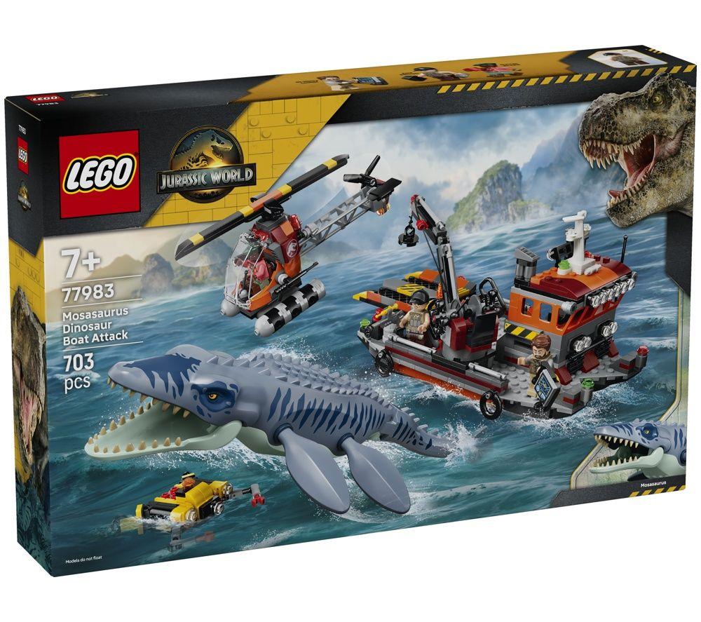 Buy LEGO Jurassic World 77983 Mosasaurus Dinosaur Boat Attack Set | Currys