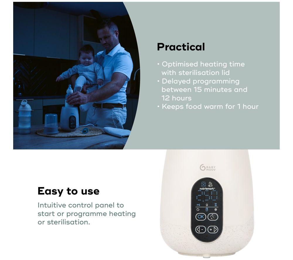 BABYMOOV NutriSmart 5 in 1 Bottle Warmer & Steriliser - White image number 5 of 5