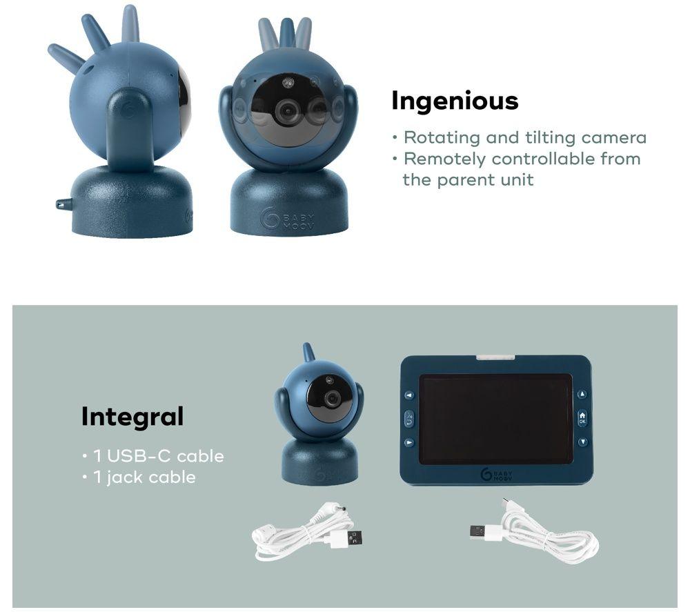 BABYMOOV Yoo Master+ 5" HD Motorised Baby Video Monitor - Blue image number 3 of 5