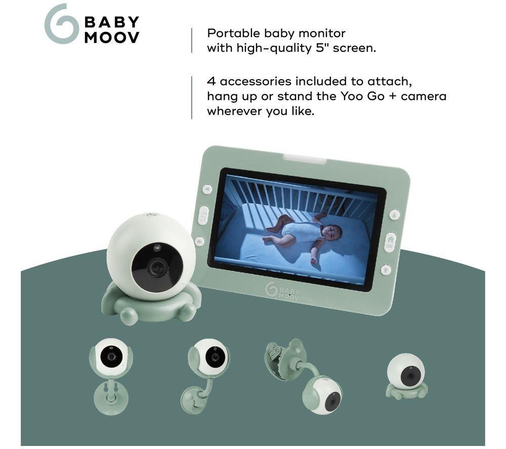 BABYMOOV Yoo Go+ 5" HD Wireless Baby Video Monitor - Green image number 5 of 6