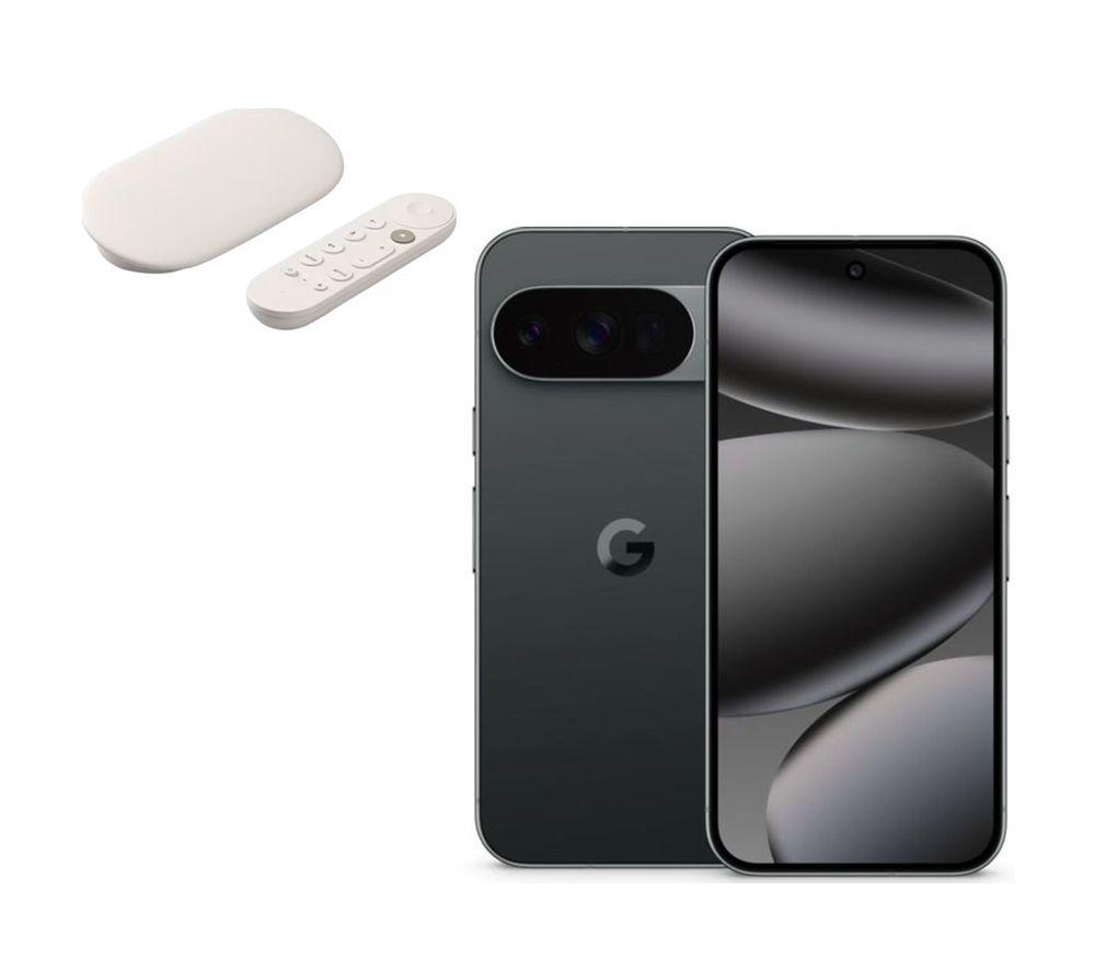 Image of Google Pixel 10 Pro (128 GB, Obsidian) & TV Streamer 4K Bundle, Black