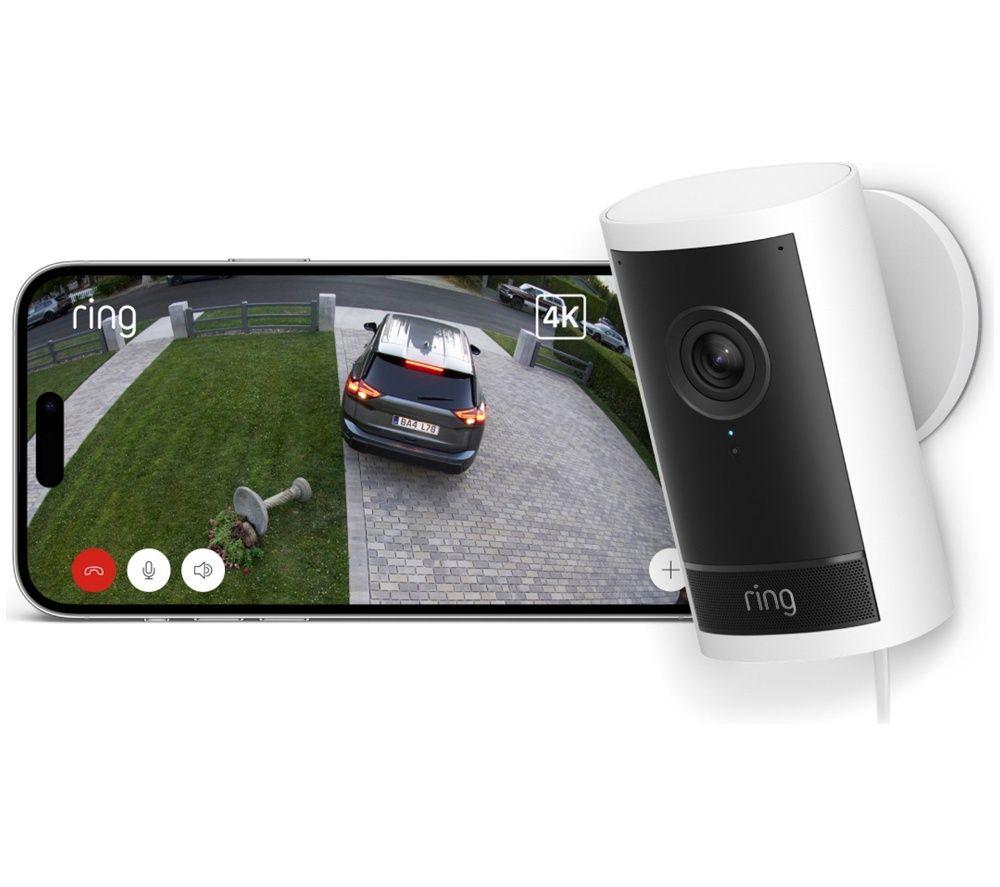 RING Outdoor Cam Pro Plug-In Retinal 4K WiFi Security Camera - White image number 2 of 4