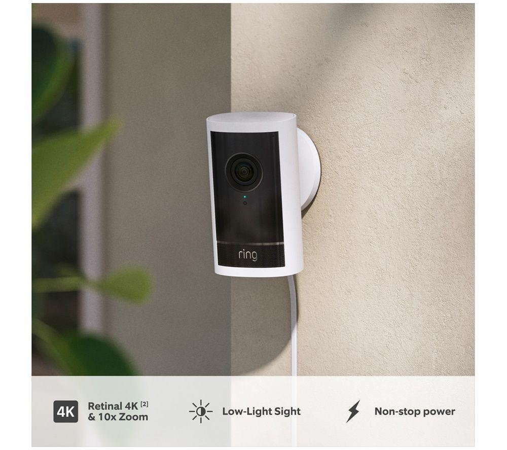 RING Outdoor Cam Pro Plug-In Retinal 4K WiFi Security Camera - White image number 3 of 4