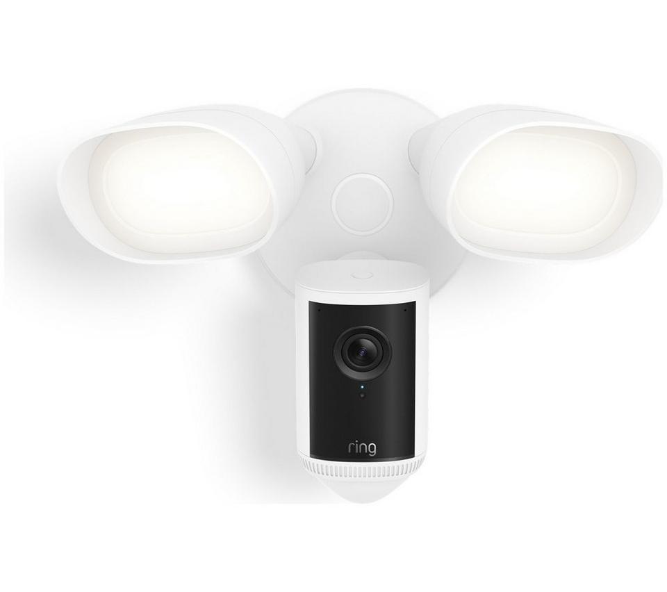 RING Floodlight Cam Pro Wired Retinal 4K WiFi Security Camera - White