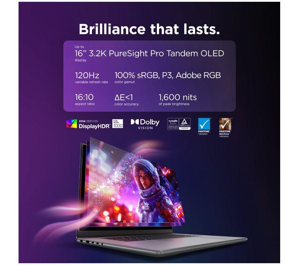 LENOVO Yoga Pro 9 16" Laptop, Copilot+ PC - Intel&reg; Core&trade; Ultra 7, 1 TB SSD, Thunder Grey image number 6 of 6
