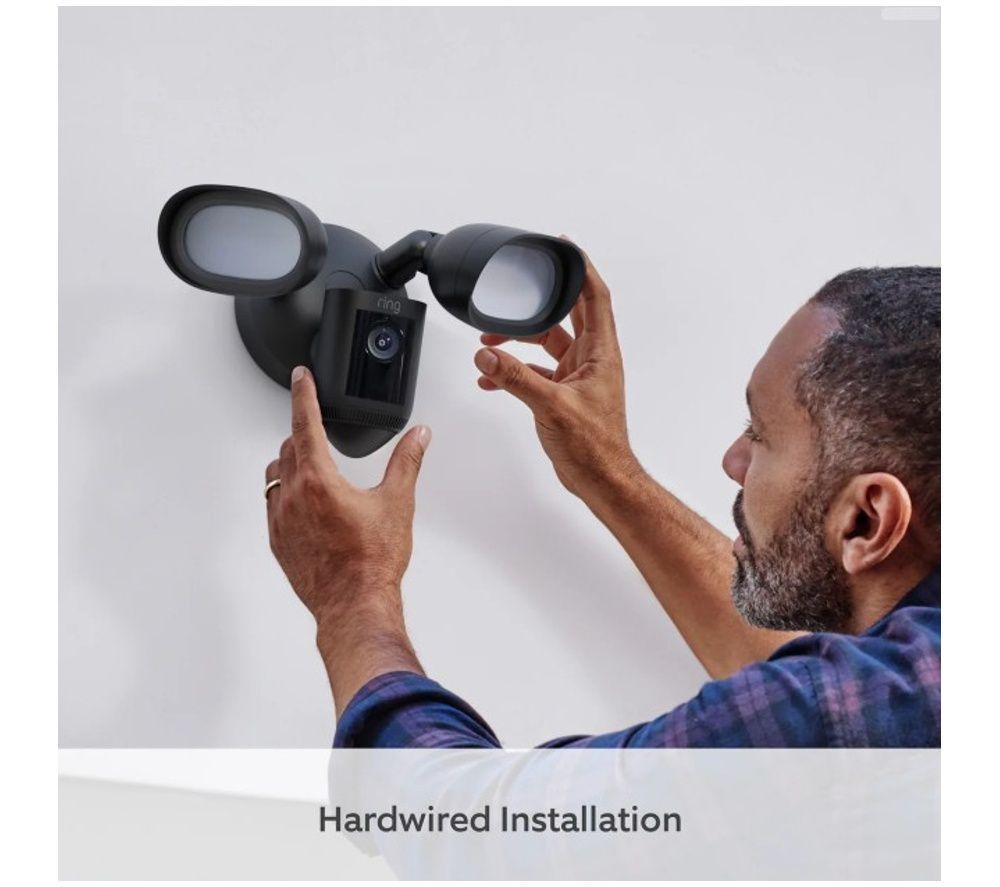 RING Floodlight Cam Pro Wired Retinal 4K WiFi Security Camera - Black image number 5 of 5